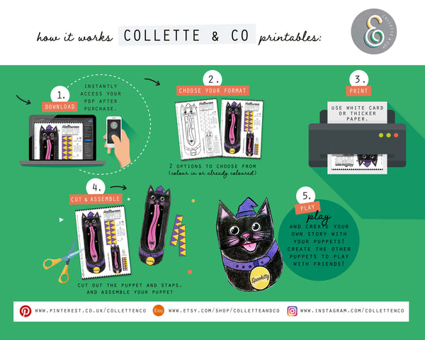 Halloween Printable Paper Puppets